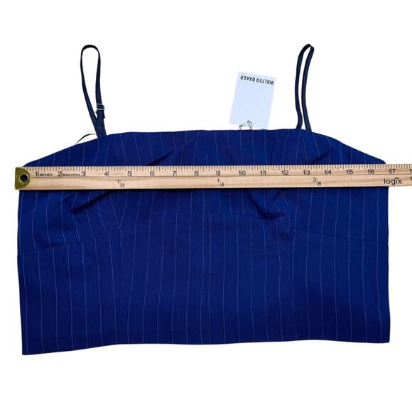 Walter Baker Tanvi Strapless Bustier Top Pinstripe Blue - Picture 10 of 11